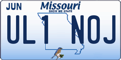 MO license plate UL1N0J