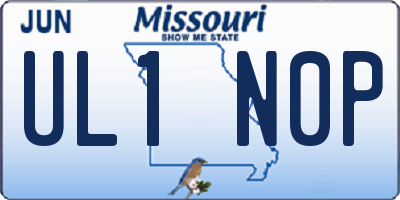 MO license plate UL1N0P