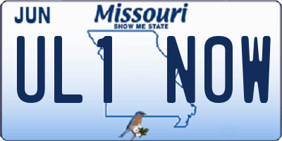 MO license plate UL1N0W