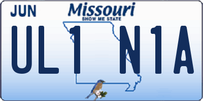 MO license plate UL1N1A