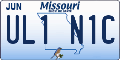 MO license plate UL1N1C