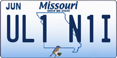 MO license plate UL1N1I