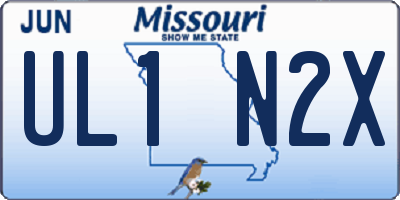 MO license plate UL1N2X