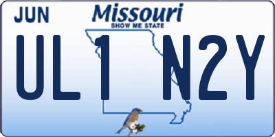 MO license plate UL1N2Y