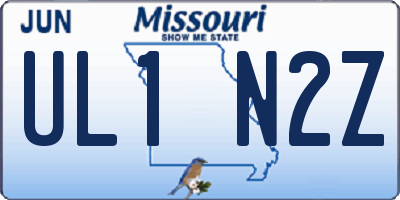 MO license plate UL1N2Z