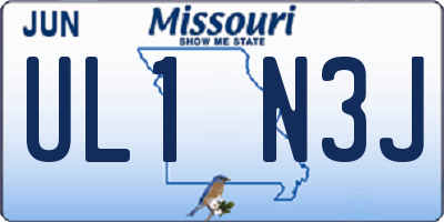 MO license plate UL1N3J