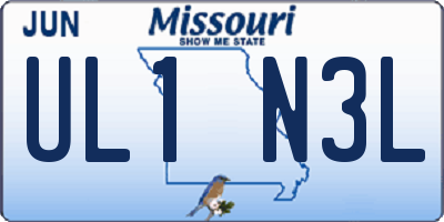 MO license plate UL1N3L