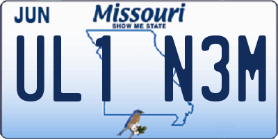 MO license plate UL1N3M