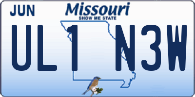 MO license plate UL1N3W