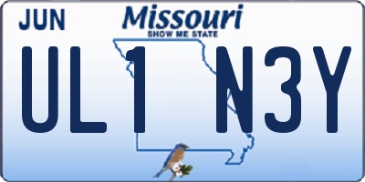 MO license plate UL1N3Y