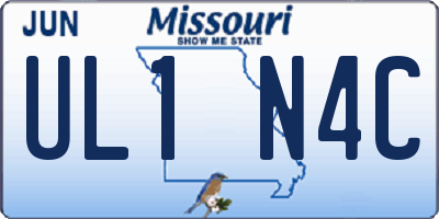MO license plate UL1N4C