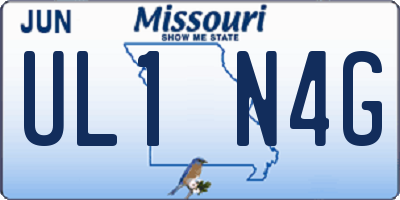 MO license plate UL1N4G