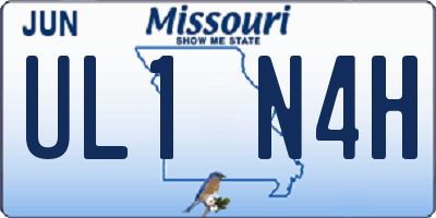MO license plate UL1N4H