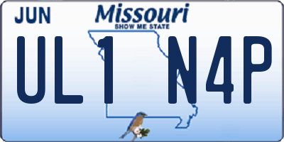 MO license plate UL1N4P