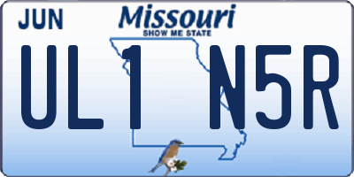 MO license plate UL1N5R