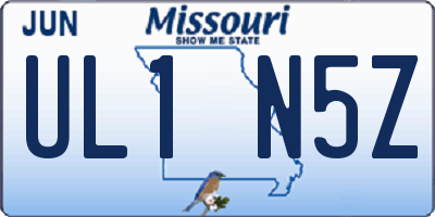 MO license plate UL1N5Z