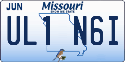 MO license plate UL1N6I