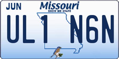 MO license plate UL1N6N