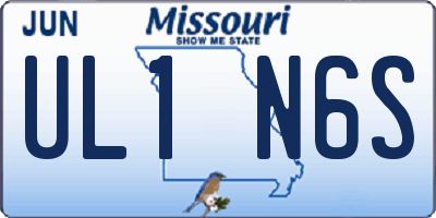 MO license plate UL1N6S