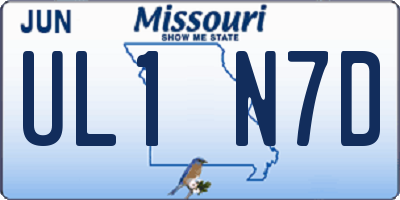 MO license plate UL1N7D