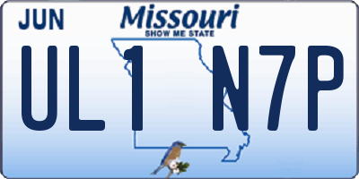 MO license plate UL1N7P