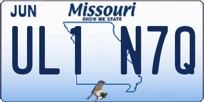 MO license plate UL1N7Q