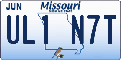 MO license plate UL1N7T