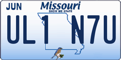 MO license plate UL1N7U