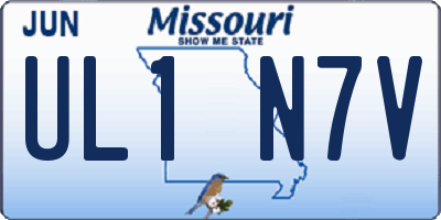 MO license plate UL1N7V