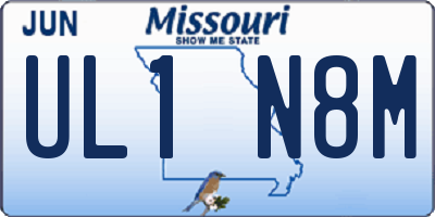 MO license plate UL1N8M