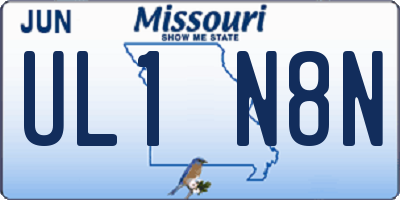 MO license plate UL1N8N