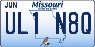 MO license plate UL1N8Q