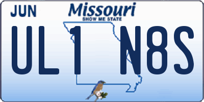 MO license plate UL1N8S