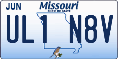 MO license plate UL1N8V