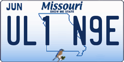 MO license plate UL1N9E