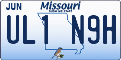 MO license plate UL1N9H