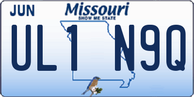 MO license plate UL1N9Q