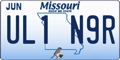 MO license plate UL1N9R