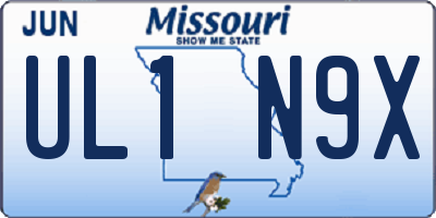 MO license plate UL1N9X