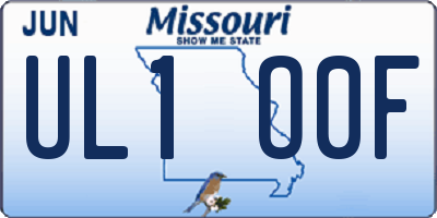MO license plate UL1O0F