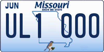 MO license plate UL1O0O