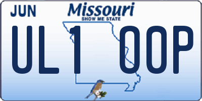 MO license plate UL1O0P