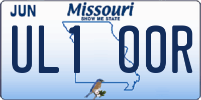 MO license plate UL1O0R