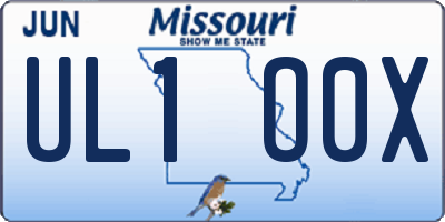 MO license plate UL1O0X