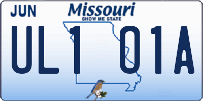MO license plate UL1O1A