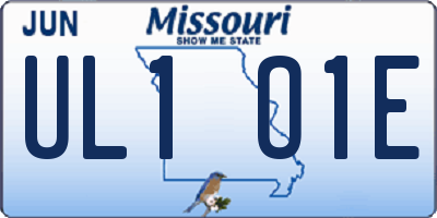 MO license plate UL1O1E