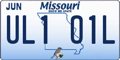 MO license plate UL1O1L
