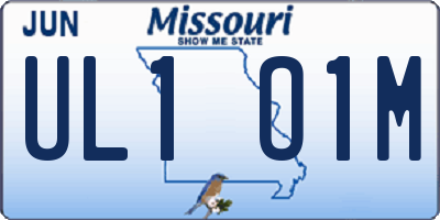 MO license plate UL1O1M