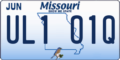 MO license plate UL1O1Q