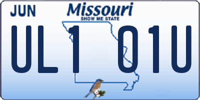 MO license plate UL1O1U